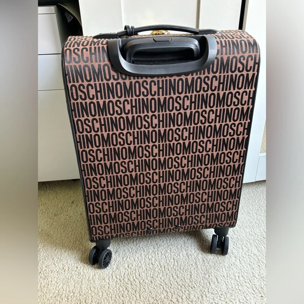 🛍️🥂 HOST PICK (2) MOSCHINO MONOGRAM LEATHER SUITCASES Authentic, Calf Leather